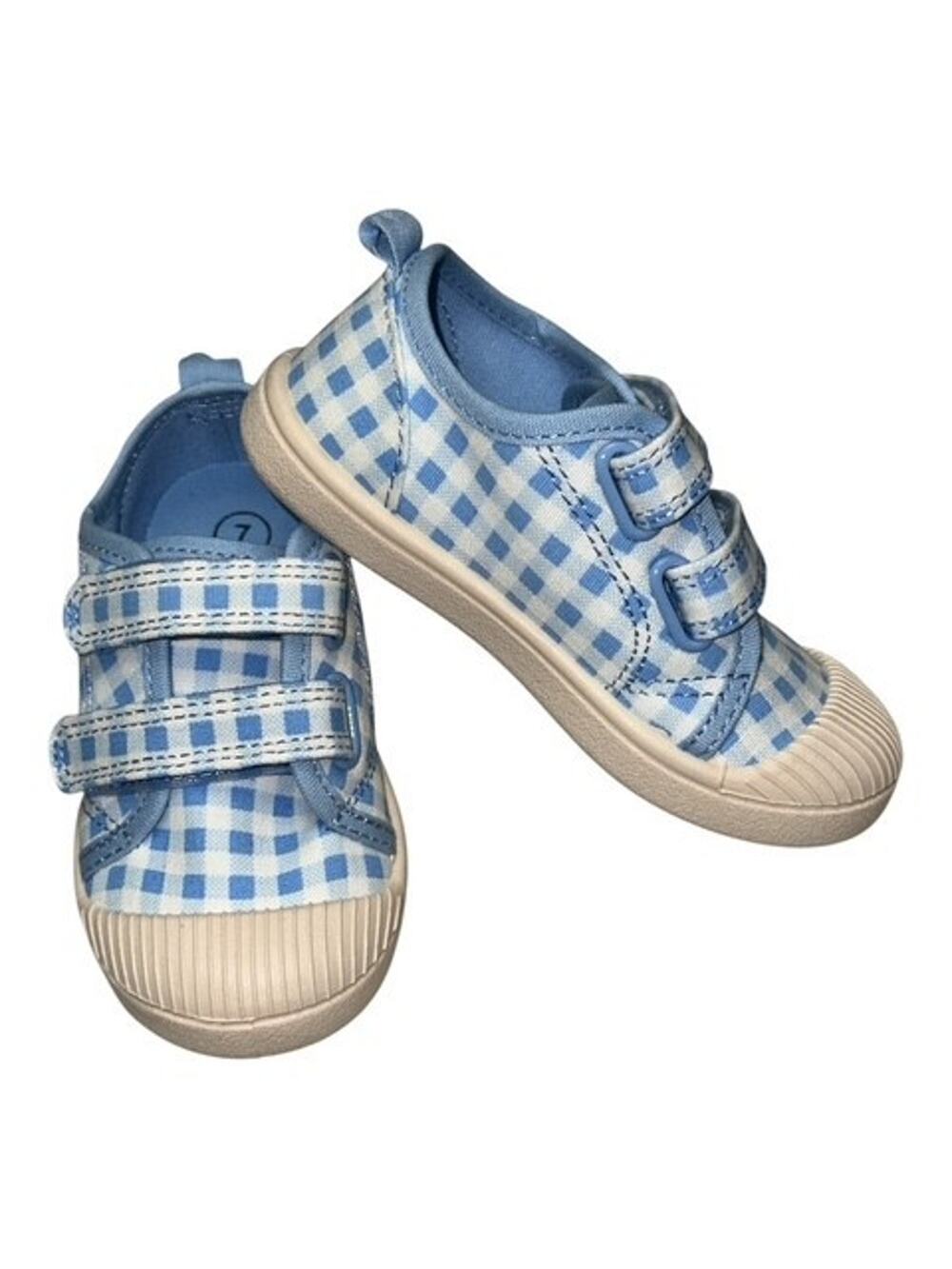 Cat & Jack Shoes Toddler Size 7 Blue Gingham Checked Parker Sneaker Hook & Loop